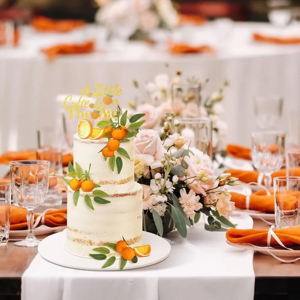 Soulchen Glitter Orange Cake Topper Set